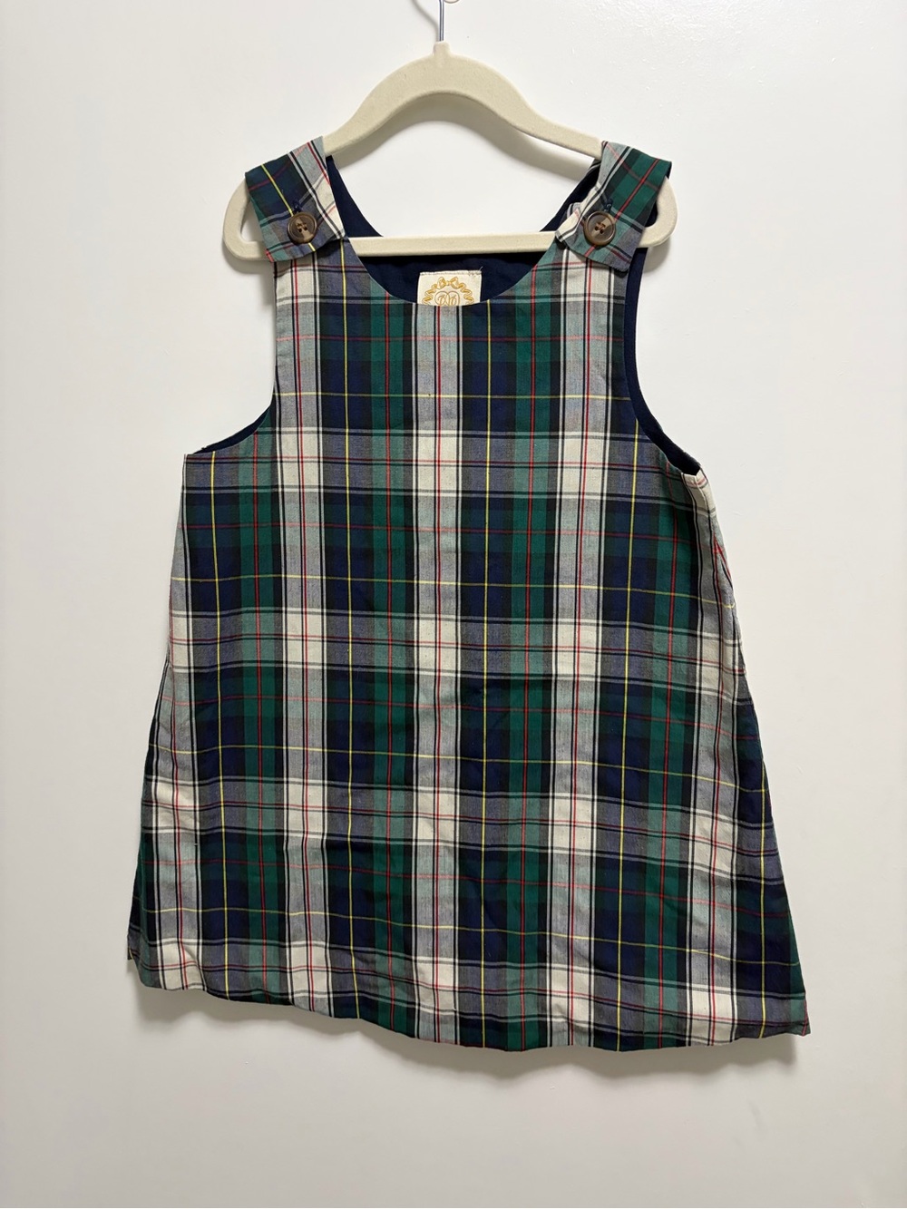 The Beaufort Bonnet Company Green Plaid Jumper Dress Girls Size 6